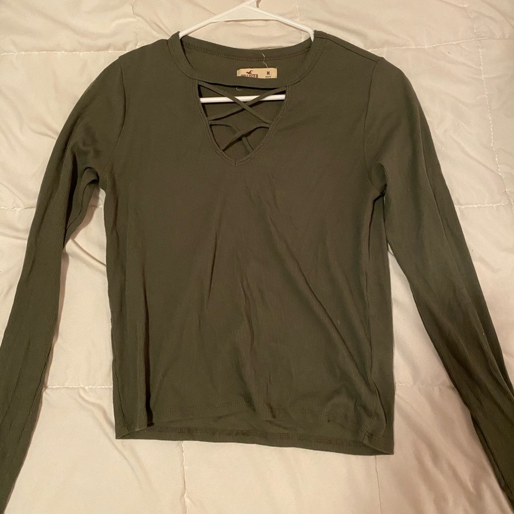 Green Hollister long sleeve